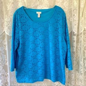 🛑SOLD🛑CHICOS Soft Lace Top…Sz 3, XL 18, SOFT&Comfy